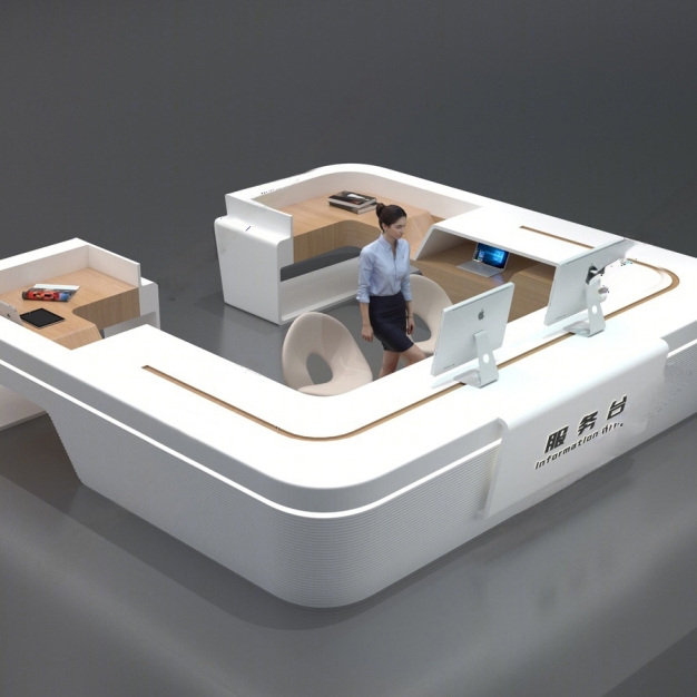 现代接待台3D模型