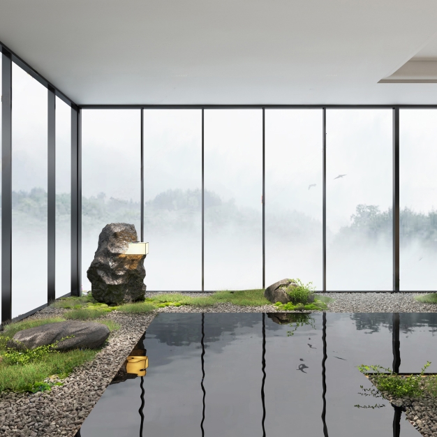 现代人工造景3D模型