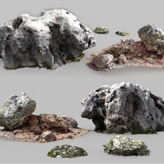 石头 石块 假山3D模型