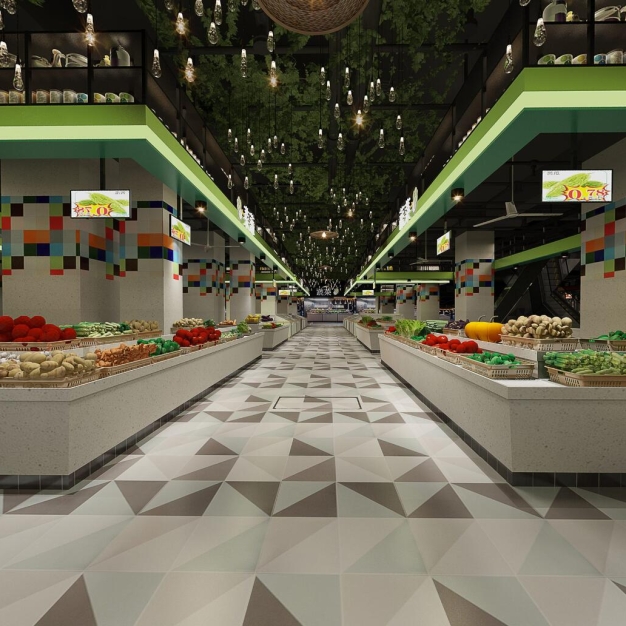 现代菜市场 蔬菜摊3D模型