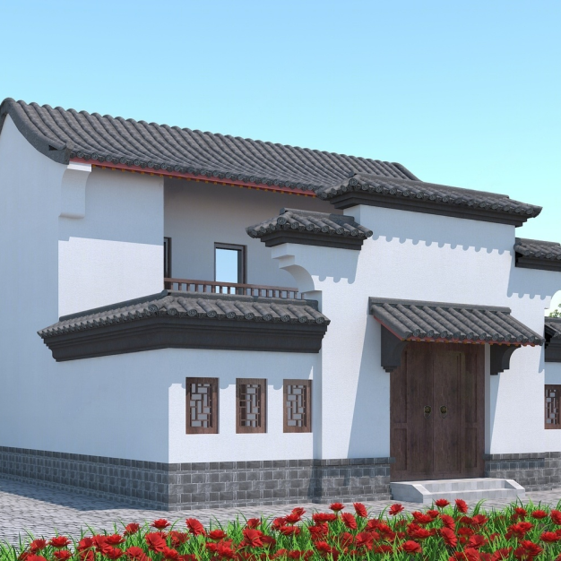 新中式建筑3D模型