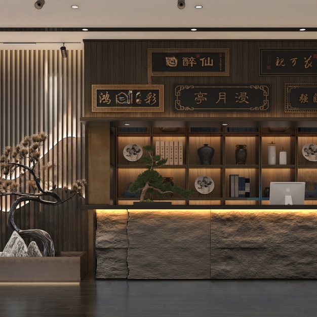  新中式餐厅3D模型
