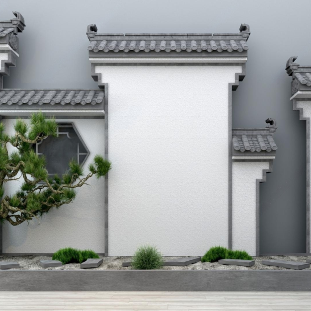 新中式马头墙3D模型