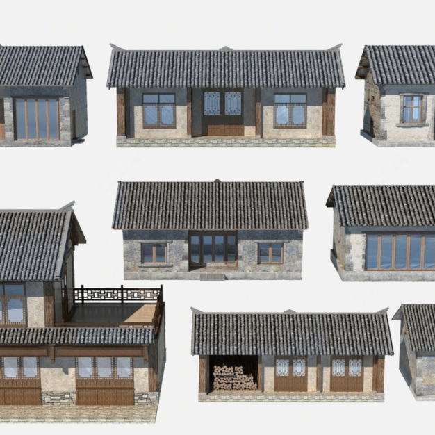  新中式住宅 民房3D模型