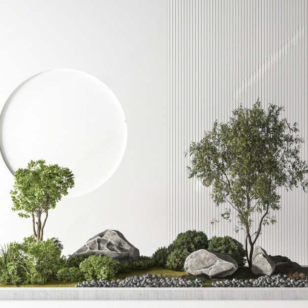 现代植物造景3D模型