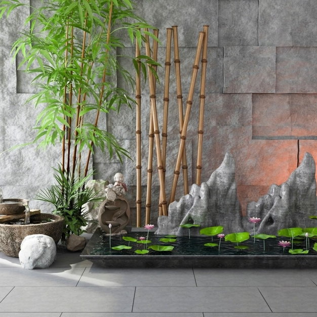 中式园艺小景3D模型