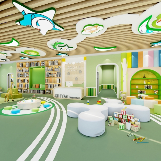 现代幼儿园3D模型