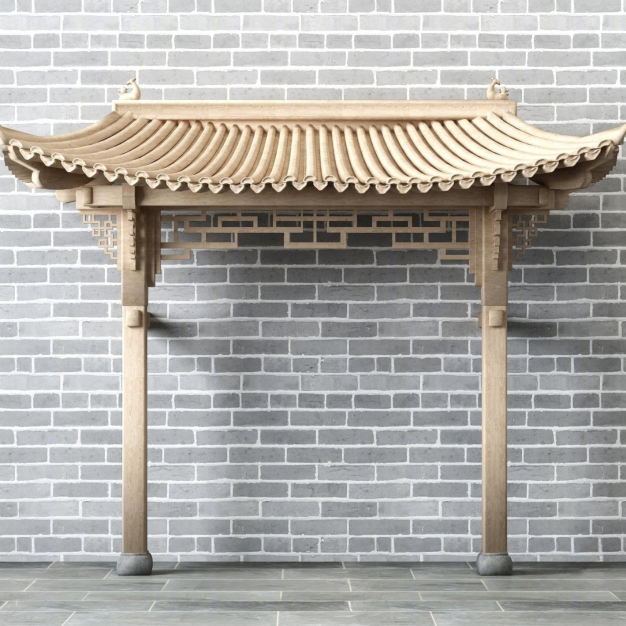 中式屋檐屋顶门头3D模型