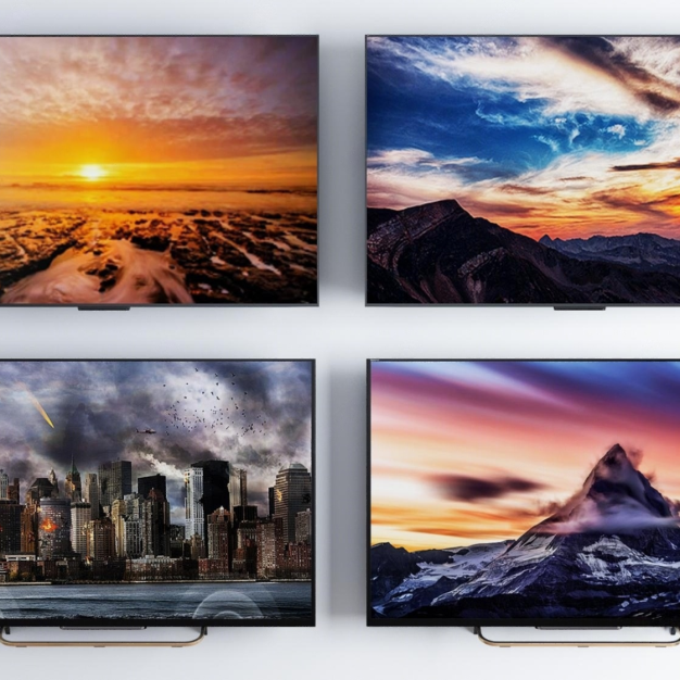 现代液晶电视机显示器组合3D模型