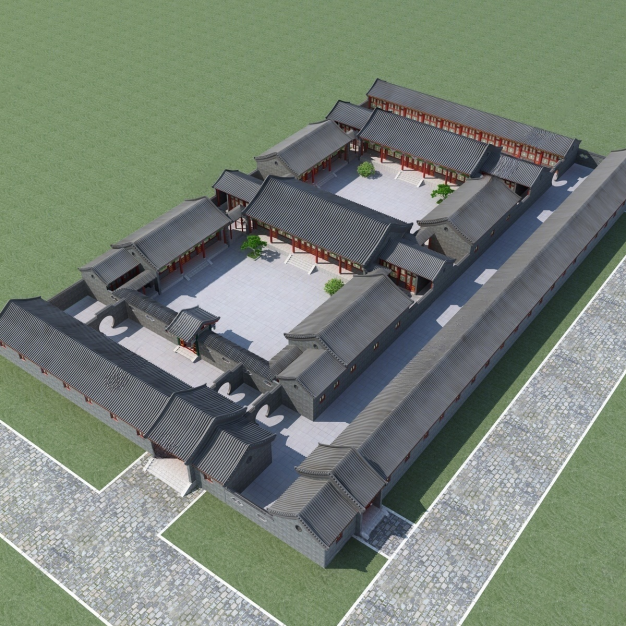 中式四合院3D模型