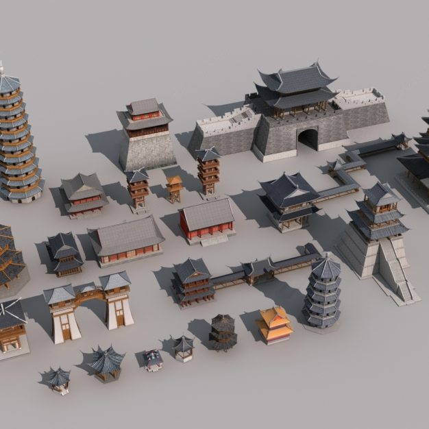 中式古建3D模型