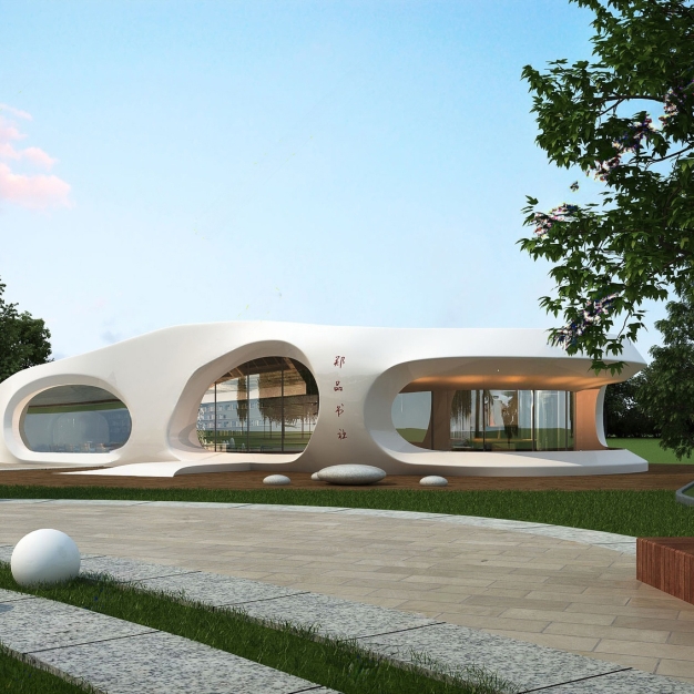 现代异形展馆建筑3D模型