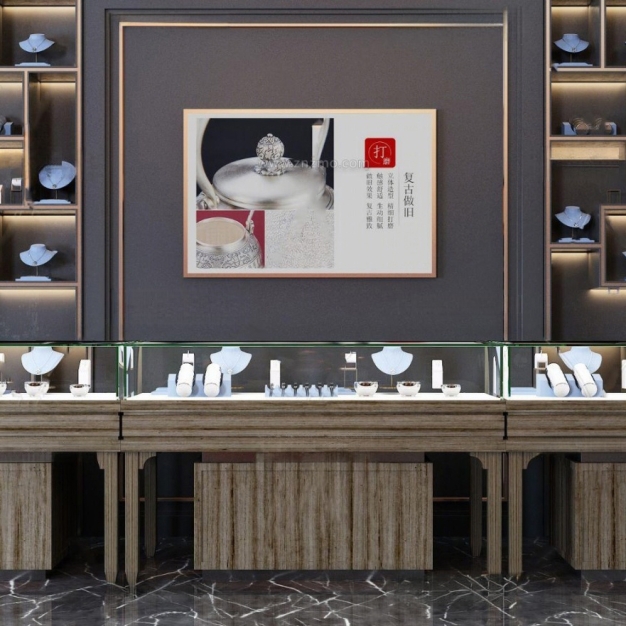 现代珠宝展柜3D模型