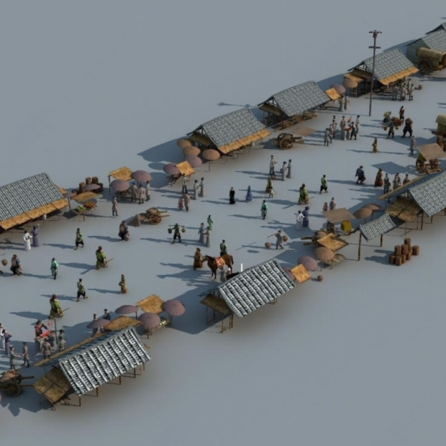 古代集市街道3D模型