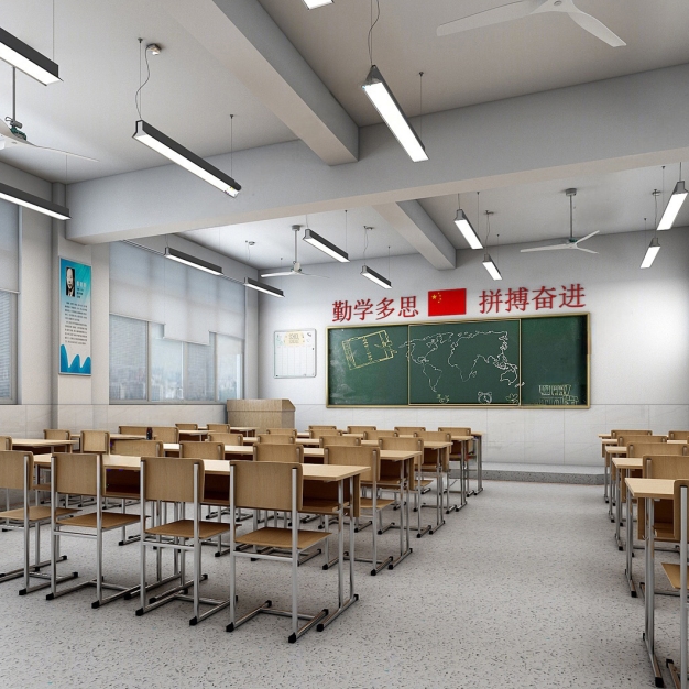 现代小学教室3D模型
