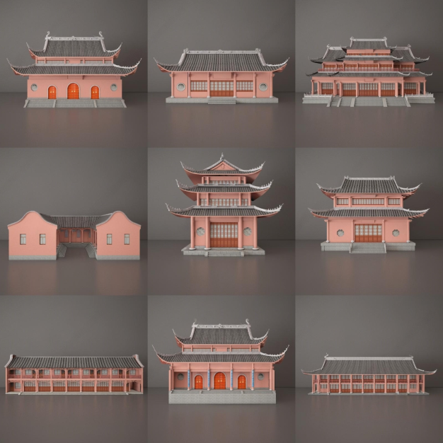 中式古代建筑3D模型