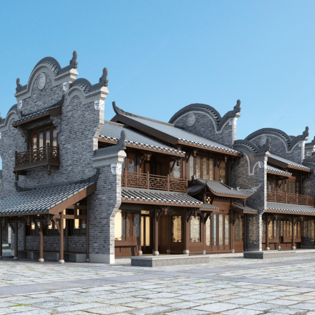 中式古建筑3D模型