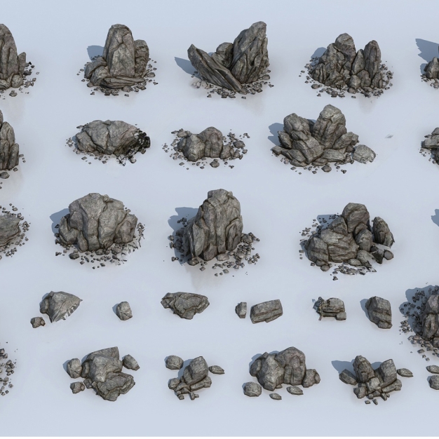 假山 石头3D模型
