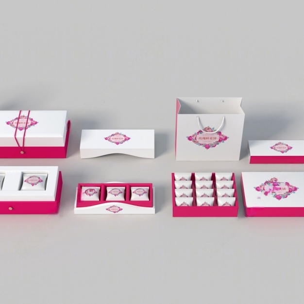 现代鲜花饼包装组合3D模型