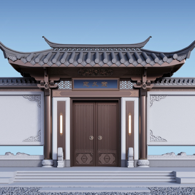  中式入口大门3D模型