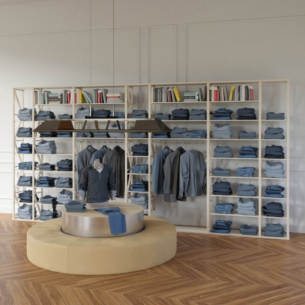现代服装展示架3D模型