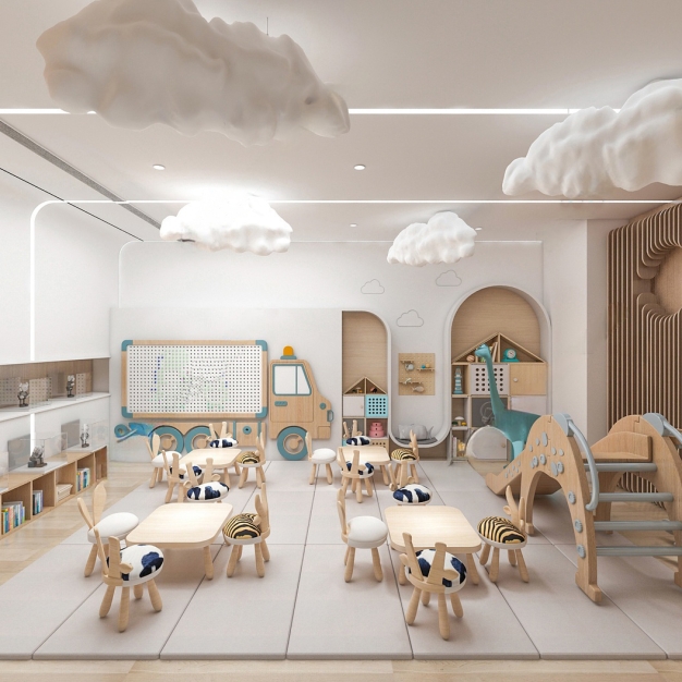 现代幼儿园3D模型