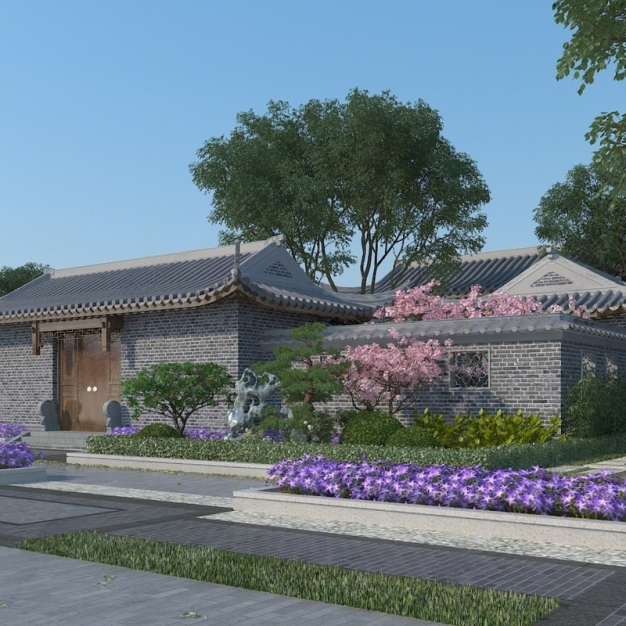 中式古建四合院3D模型