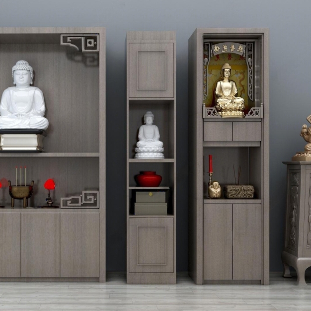 新中式佛龛柜佛像雕塑3D模型