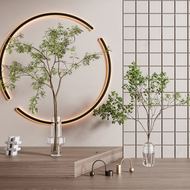 现代水培绿植花瓶3D模型