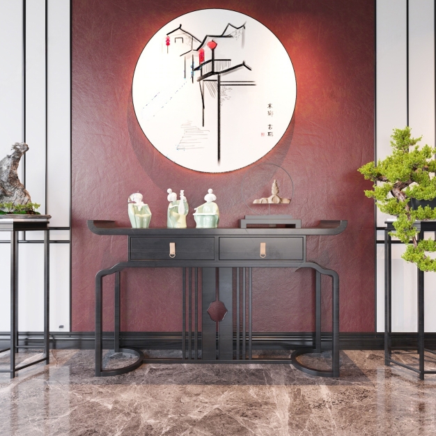  新中式端景条案3D模型