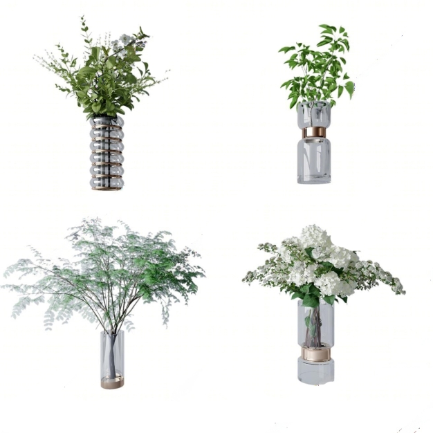 现代花瓶花艺3D模型