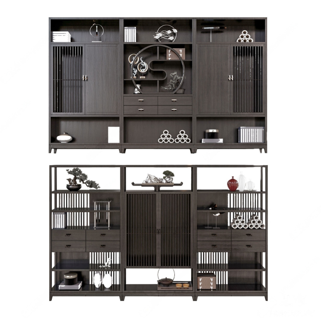 新中式装饰柜3D模型
