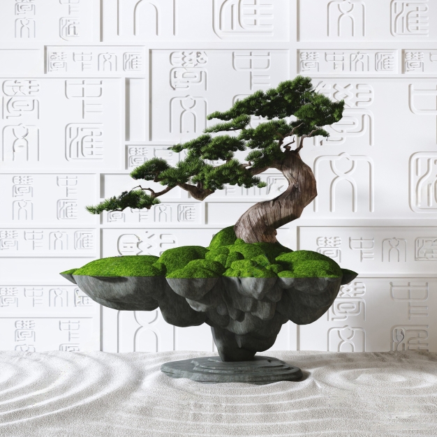新中式端景 园艺小品3D模型