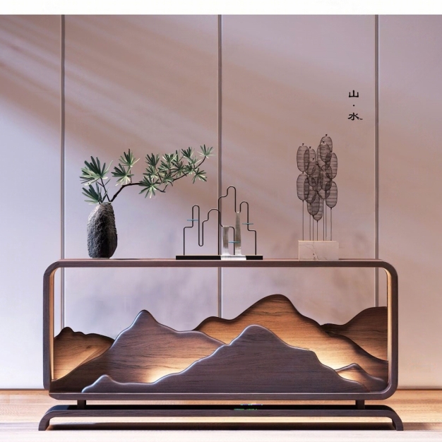  新中式端景条案3D模型