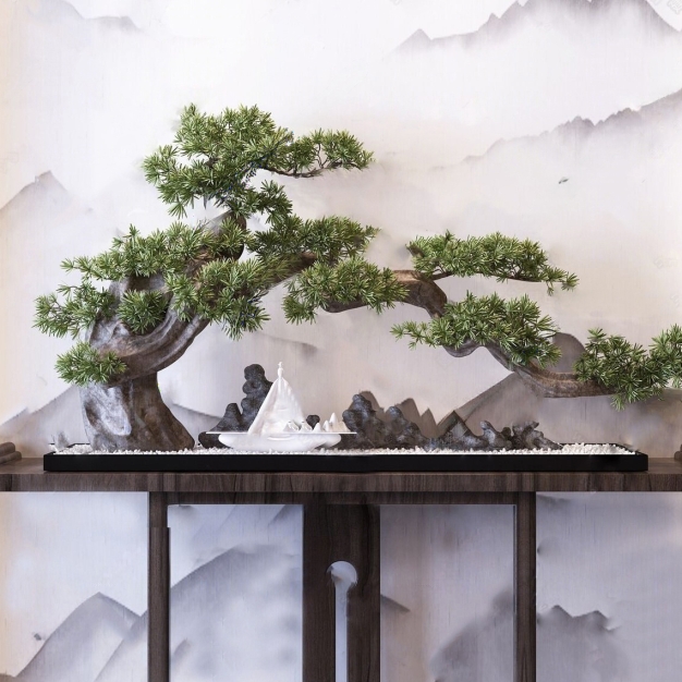  新中式端景条案3D模型