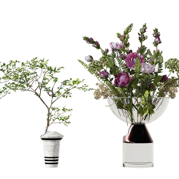  现代花艺花瓶3D模型