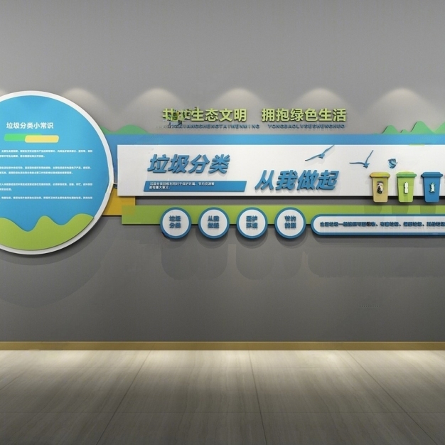 现代环保文化墙3D模型