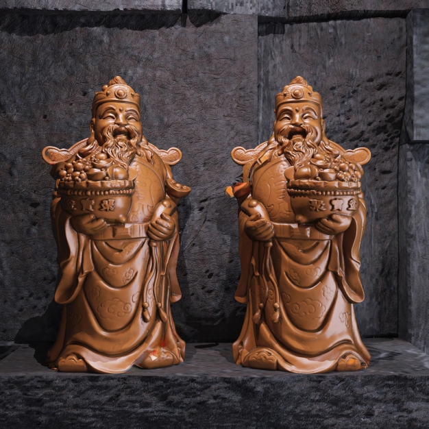 新中式财神雕塑摆件3D模型