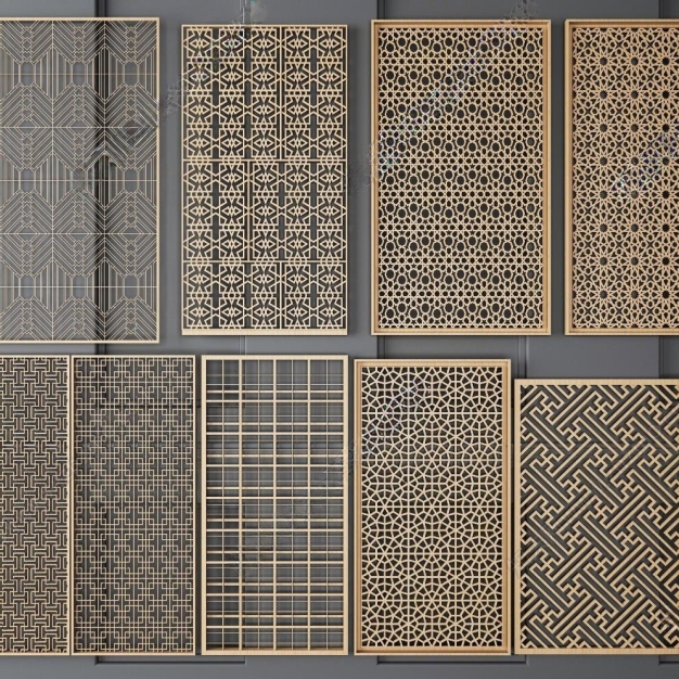 现代风格屏风 隔断3D模型