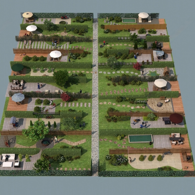 现代庭院景观3D模型