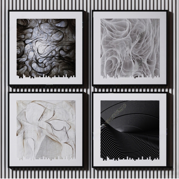 现代装饰画 挂画3D模型