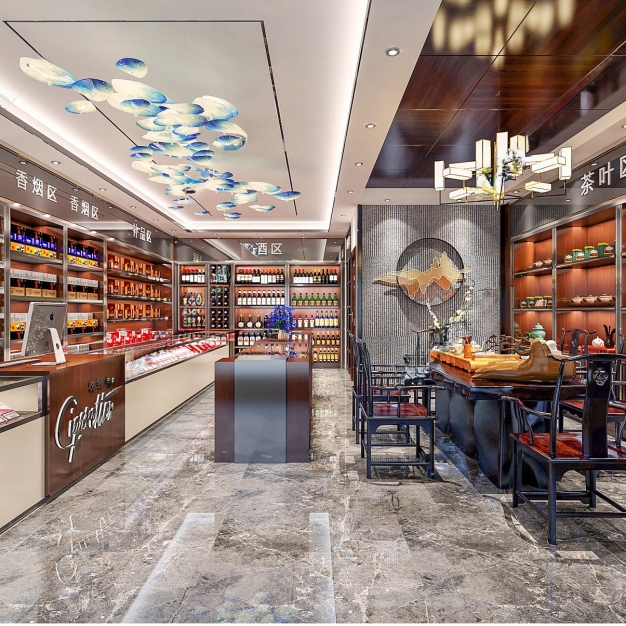 现代烟酒店3D模型