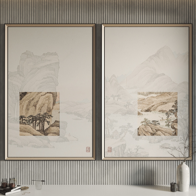新中式装饰画3D模型