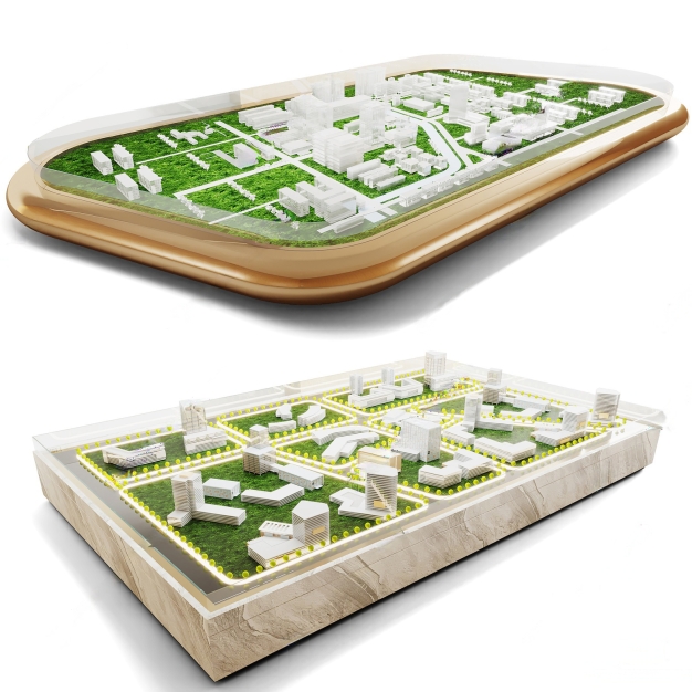 现代售楼处沙盘展台3D模型