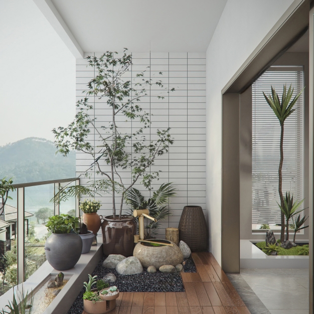  现代景观阳台3D模型