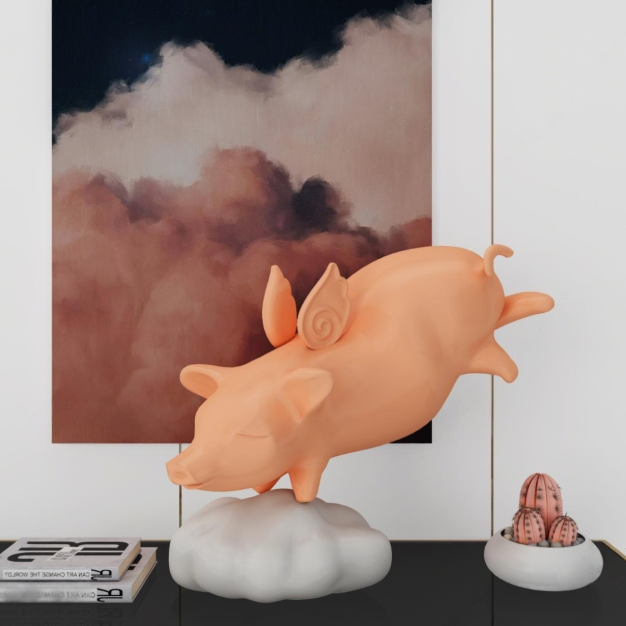  现代猪装饰品挂画3D模型