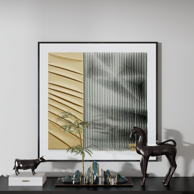 新中式装饰画3D模型