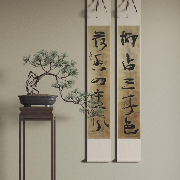 新中式装饰画 挂画3D模型