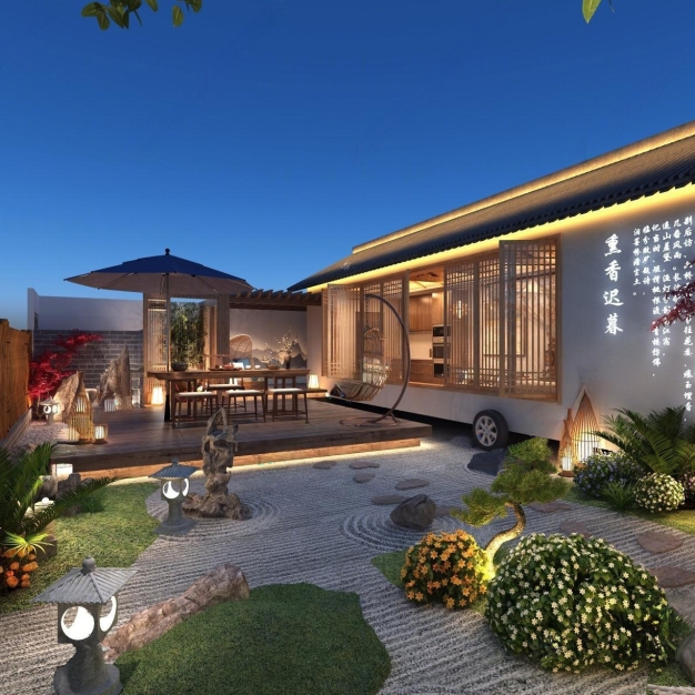 新中式花园景观3D模型