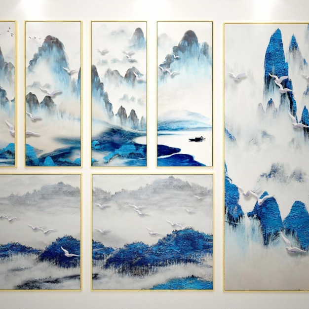 新中式装饰画3D模型
